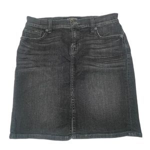 Lucky Brand Jeans Denim Pencil Skirt Womens 0/25 Black Front Slit 28" Waist